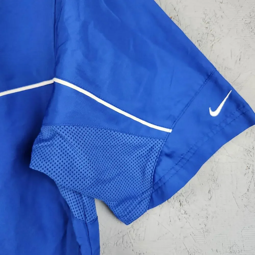 Vintage Nike Team Pullover Mens Medium Blue Dri-FIT 1/4 Zip Mesh Blank Sports